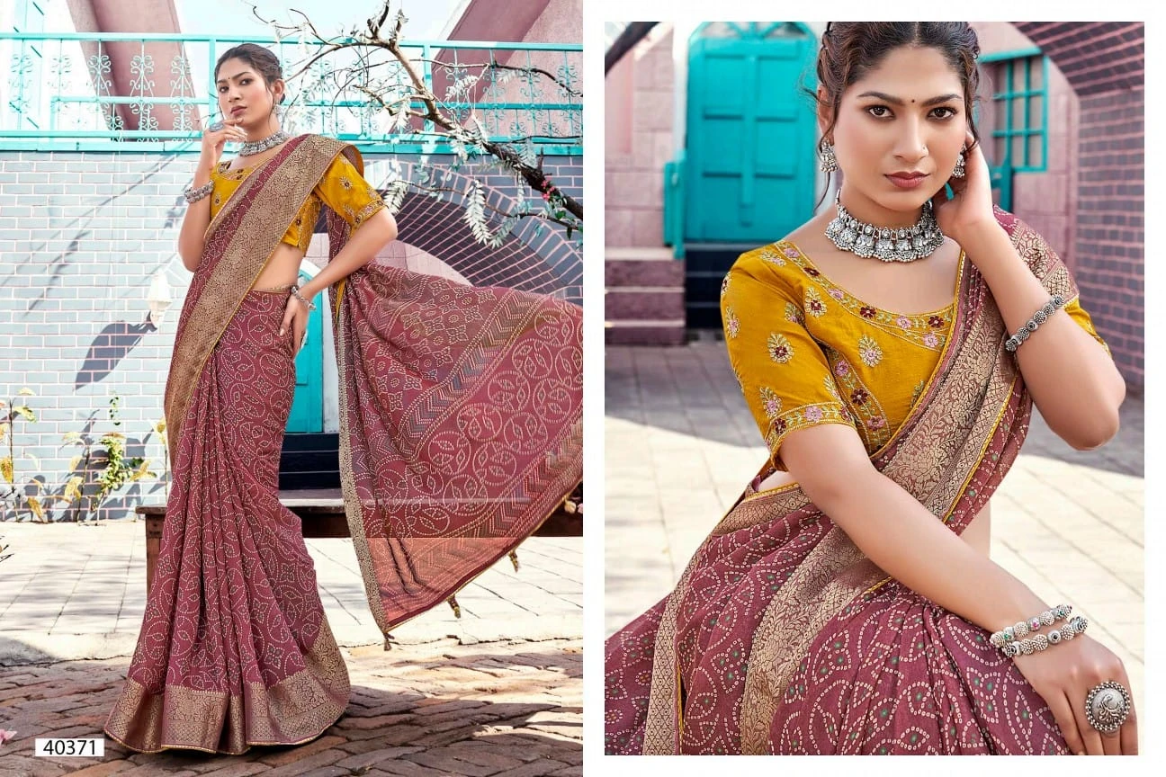 5D Designer Prisha Moss Georgette Wholesale Fancy Sarees Catalog — Wholesale Sarees, MPA wholesale from Surat — view 3